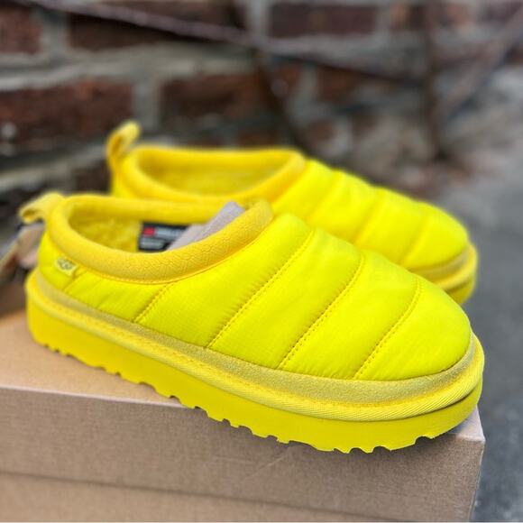 NEW Womens Size 7 UGG Tasman LTA Yellow Puffer Platform Slipper Slip On Shoes - Picture 3 of 9